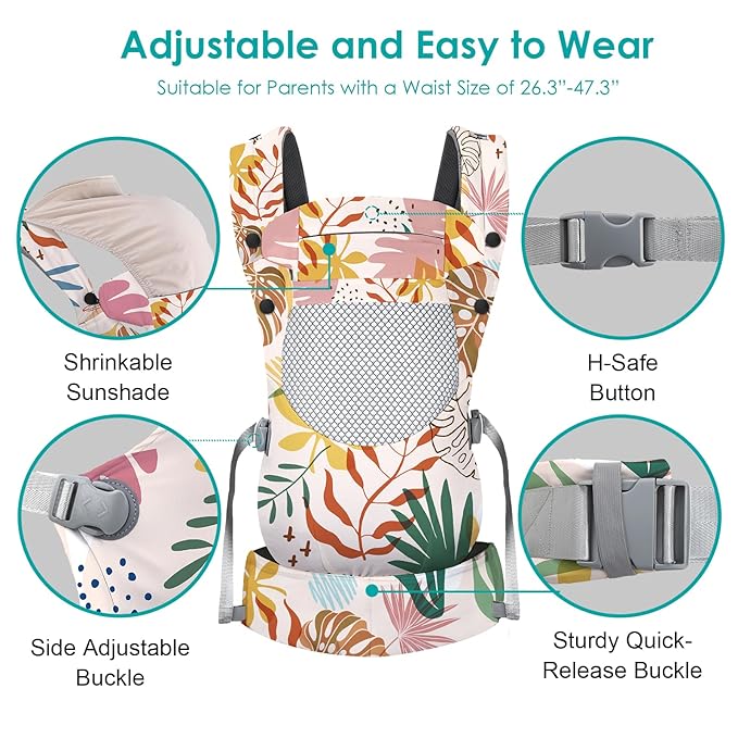 Infant Baby Front Carrier, Toddler Body Carrier, 7-66 Lbs Ergonomic Design, Lumbar Support, Lightweight Baby Chest Carriers (3-36 Months)