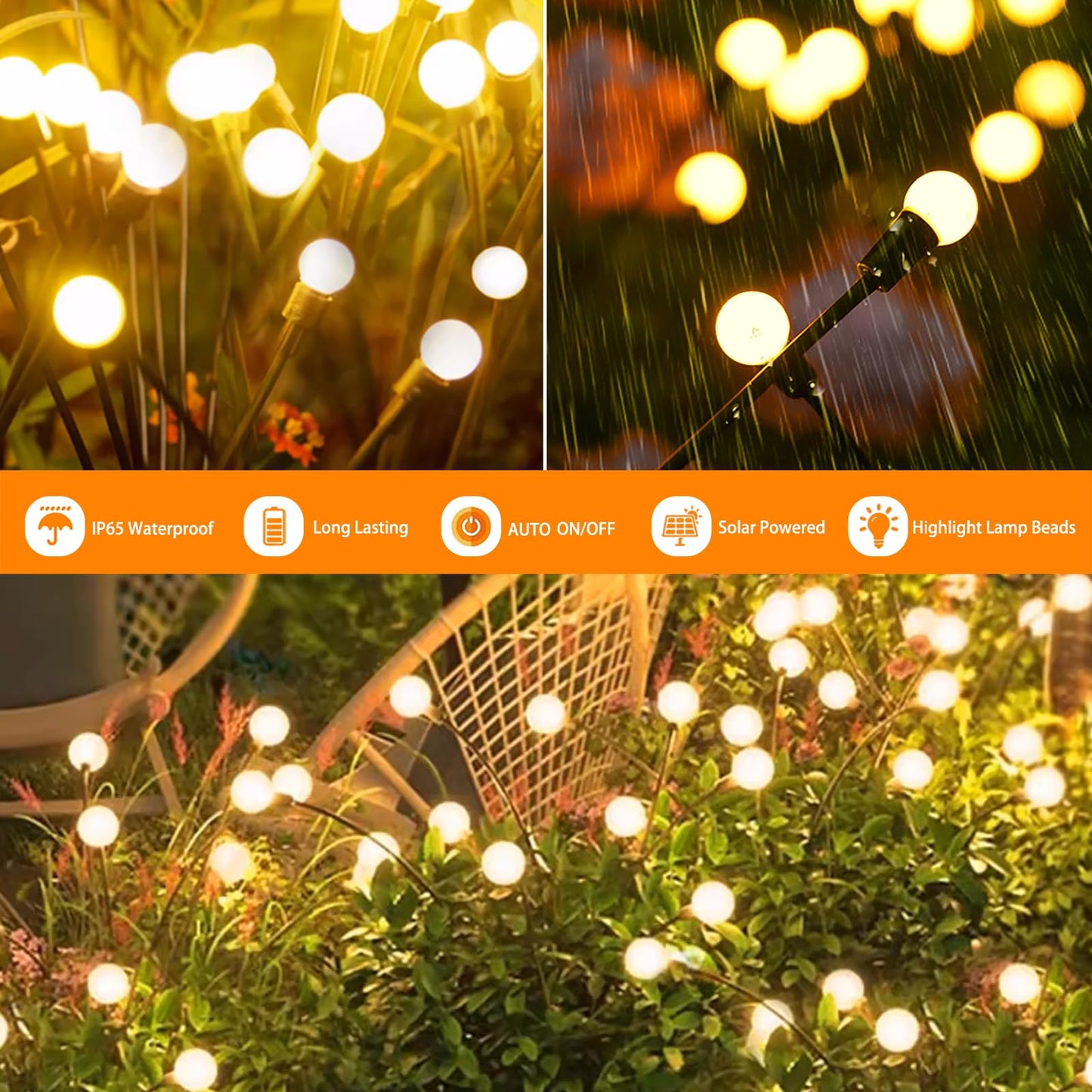 4 Packs Solar Garden Lights Outdoor Waterproof(32 Leds)  Firefly Swaying Light For Yard Patio Pathway Lawn Decor  Unique Gardening Gifts For Holiday Christmas Decoration