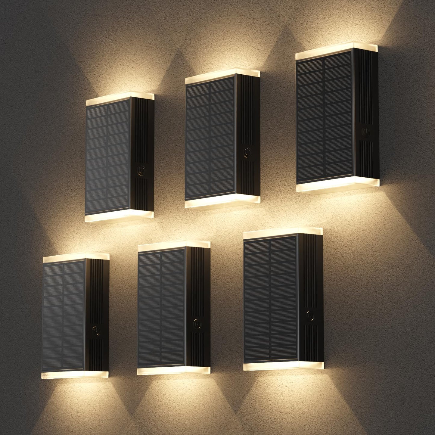 Solar Wall Light Outdoor   3000/4000/6000K 3 Modes Dusk To Dawn Lighting Wall Sconce Ip67 Waterproof Up And Down Solar Lights Outdoor Front Door Light For House  Garage  Porch  Doorway Fence (6Pack)