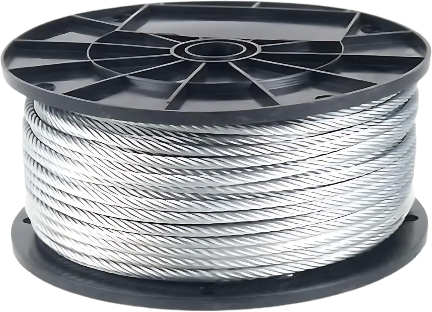 Galvanized Aircraft Cable Wire Rope 3/8" 7x19-2 x 250 ft Reel (500 ft Total) for DIY Cable Decking Railing System, Marine Grade