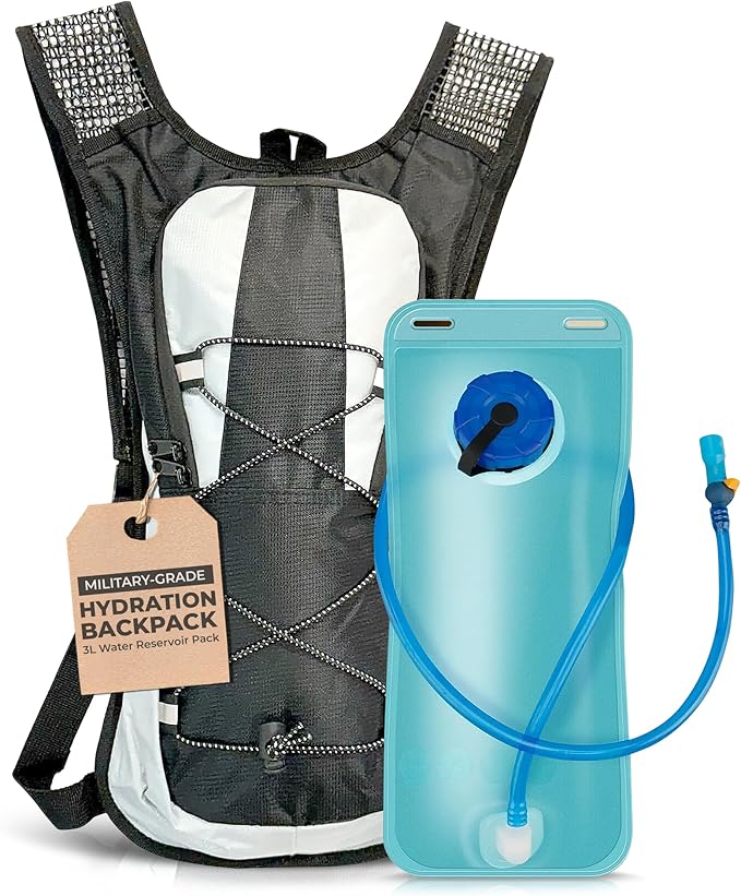 Military-Grade Hydration Backpack, 3L Water Reservoir Pack with Insulated Flow Tube, Tactical Outdoor Gear for Hiking Camp...
