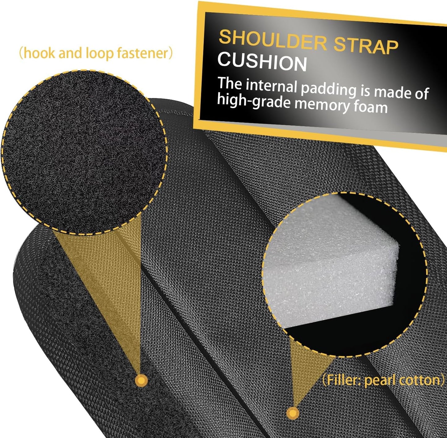 Shoulder Strap Pad Universal Shoulder Relief Pad Black Decompression Air Cushions, Guitar, Safety Belt, Camera