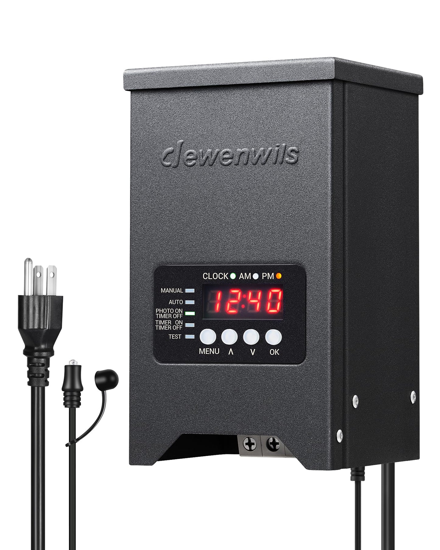 DEWENWILS 200W Low Voltage Landscape Transformer, 120V to 12V, Weatherproof, Black, Model HCLT04H1