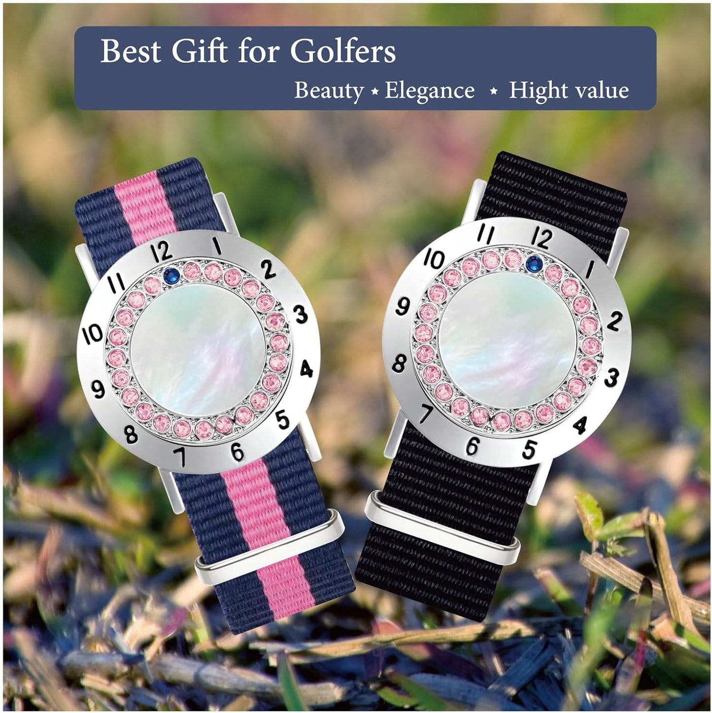 Golf Ball Marker with Golf Stroke Counter Bracelet, Pearl Crystal Ball Marker, Golf Accessories, Golf Gifts, Golf Counters for Women