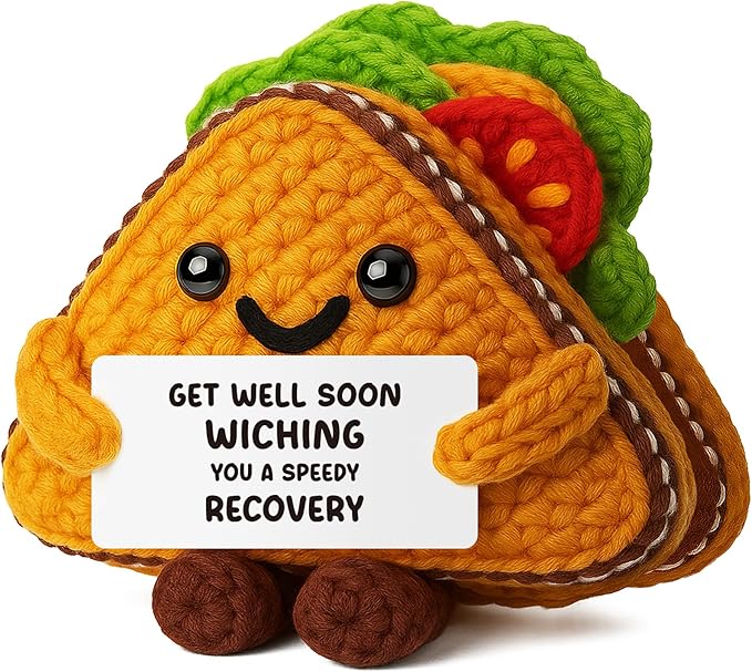 Get Well Soon Gifts for Mom Women, Funny Sandwich Crochet Gift, Handmade Recovery Encouragement Present for Mother Stepmom...