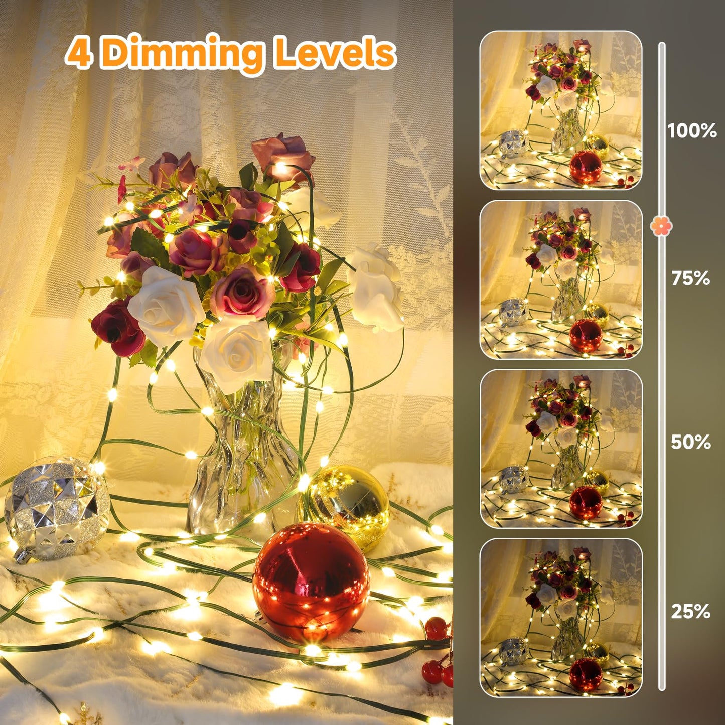 Mlambert 1500 Led Christmas Lights 492Ft  Outdoor Waterproof Dimmable Fairy Lights With Remote  8 Modes Indoor Lighting For Holiday D?Cor  Warm White