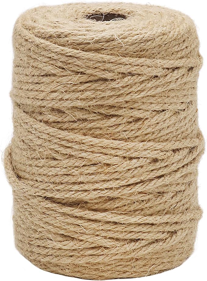 Vivifying Jute Twine, 165 Feet 4mm Thick Natural Jute Rope for Crafts, Garden Ties, Climbing Plants, Hanging and Packing (...