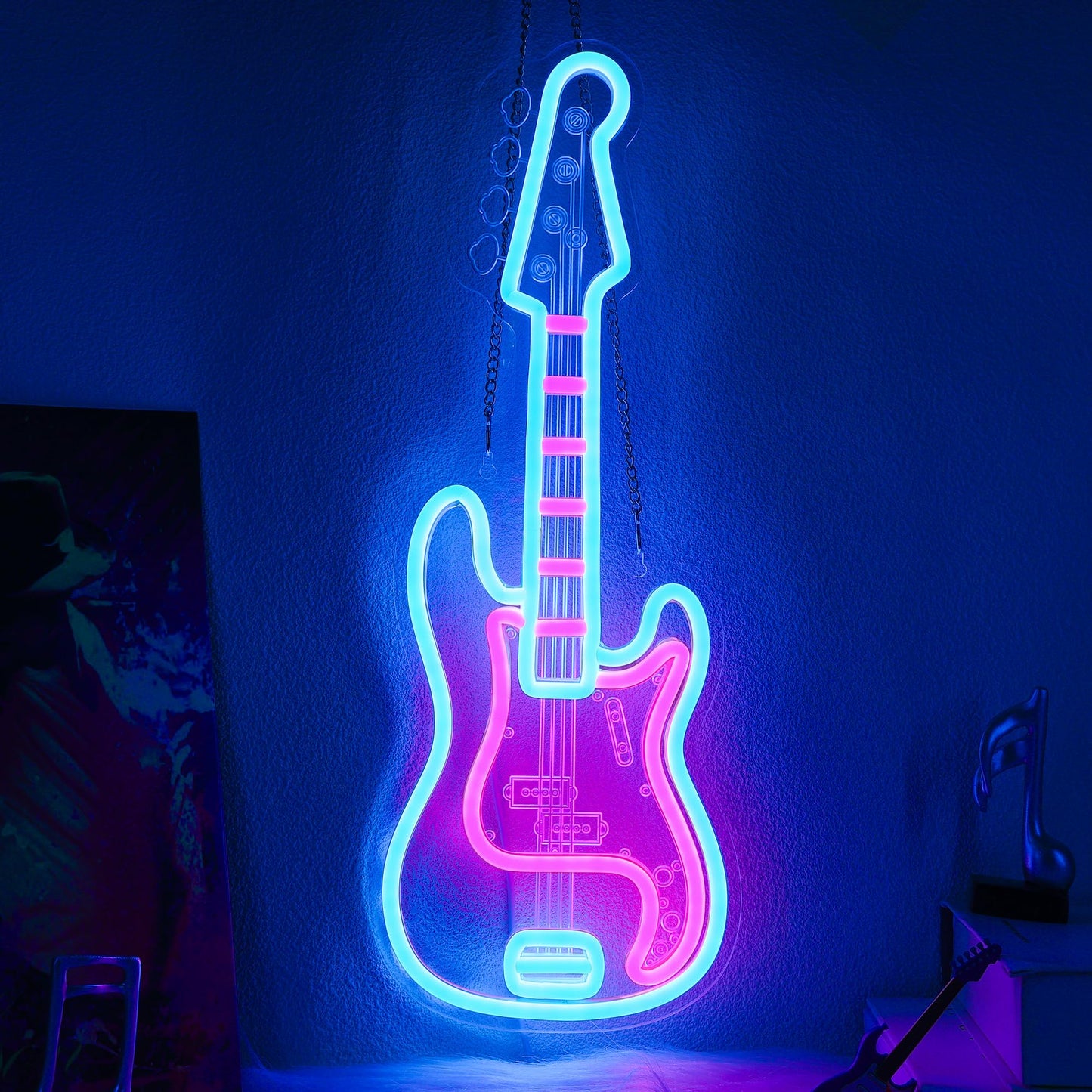 Coolgift Mart Bass Guitar Neon Sign  Dimmable Led Bass Guitar Room Decor Light With Usb Powered  Decorations For Bedroom Living Room Club Music Studio  Gifts For Bass Guitars Players Guitarists Music Lovers