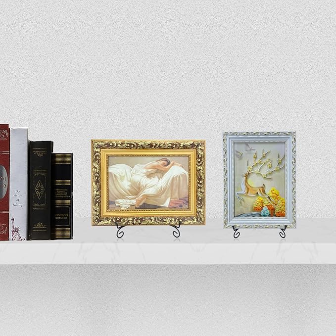 SVENJBB Black Iron Plate Stand, 8 Inch Plate Holder for Display, Small Metal Plate Display Stands for Cookbook, Picture Frame, Photo, Decorative Plates (8 Inch, 1 Pack)