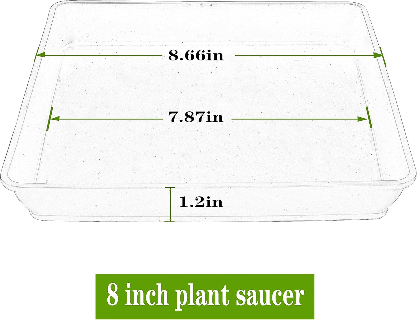 Square Plant Saucer 8 Inch 5 Pack, Heavy Plastic Plant Trays for Pots Pots Base Plant Saucers for Indoors and Outdoors, Pot Saucers for Plants,Garden Plant Water Catcher Tray.