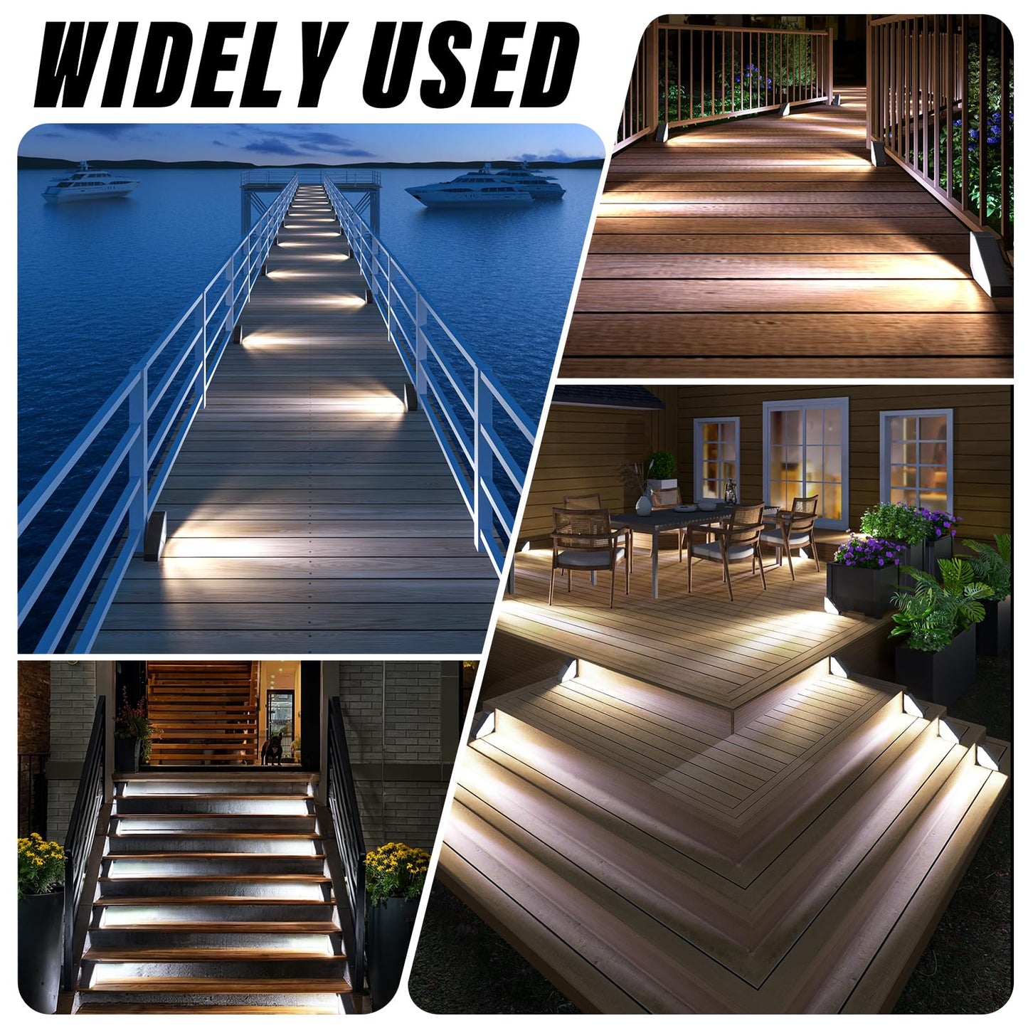 Roshwey Solar Step Lights For Outside  10 Pack Solar Stair Lights Outdoor Waterproof  Triangle Deck Step Lights Solar Powered  Outdoor Decor Lighting For Front Porch  Backyard  Patio  Cool White