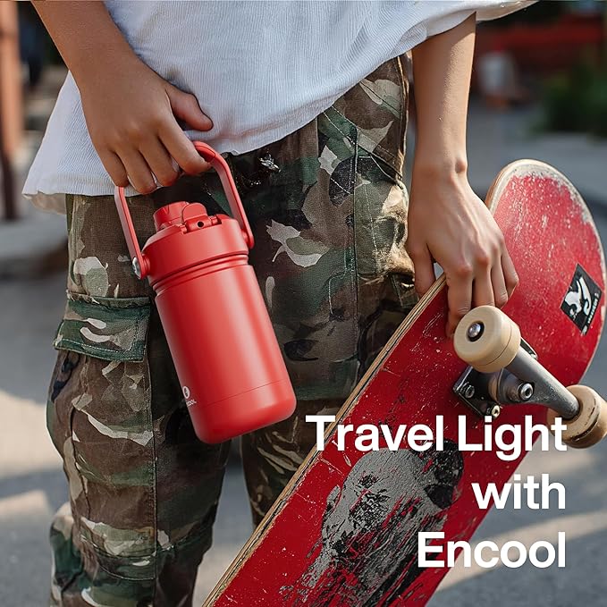 Kids Insulated Water Bottle with Straw - 12oz Stainless Steel Water Bottle with Dual Spouts, Leak-Proof, BPA-Free, Double Wall Vacuum Keeps Cold for 24 Hours for Sports, Travel, School (Violet)