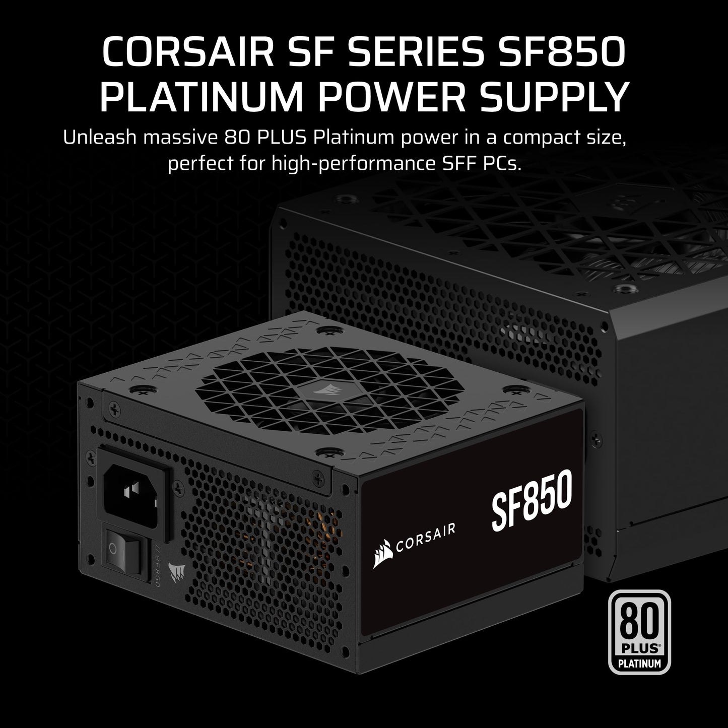 Corsair Sf850 (2024) Fully Modular Low Noise 80 Plus Platinum Atx Power Supply - 3.0 Compliant - Pcie 5.0 Ready - Sfx-To-Atx Bra