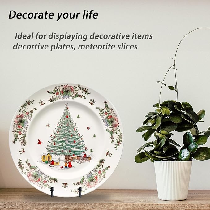 12 Pcs Plate Stands for Display,6 Inch Plate Holder Display Stand, Metal Frame Bracket for Book, Picture, Decorative Plate, Photo, and Platter, Desktop Display Shelf, Tabletop Art