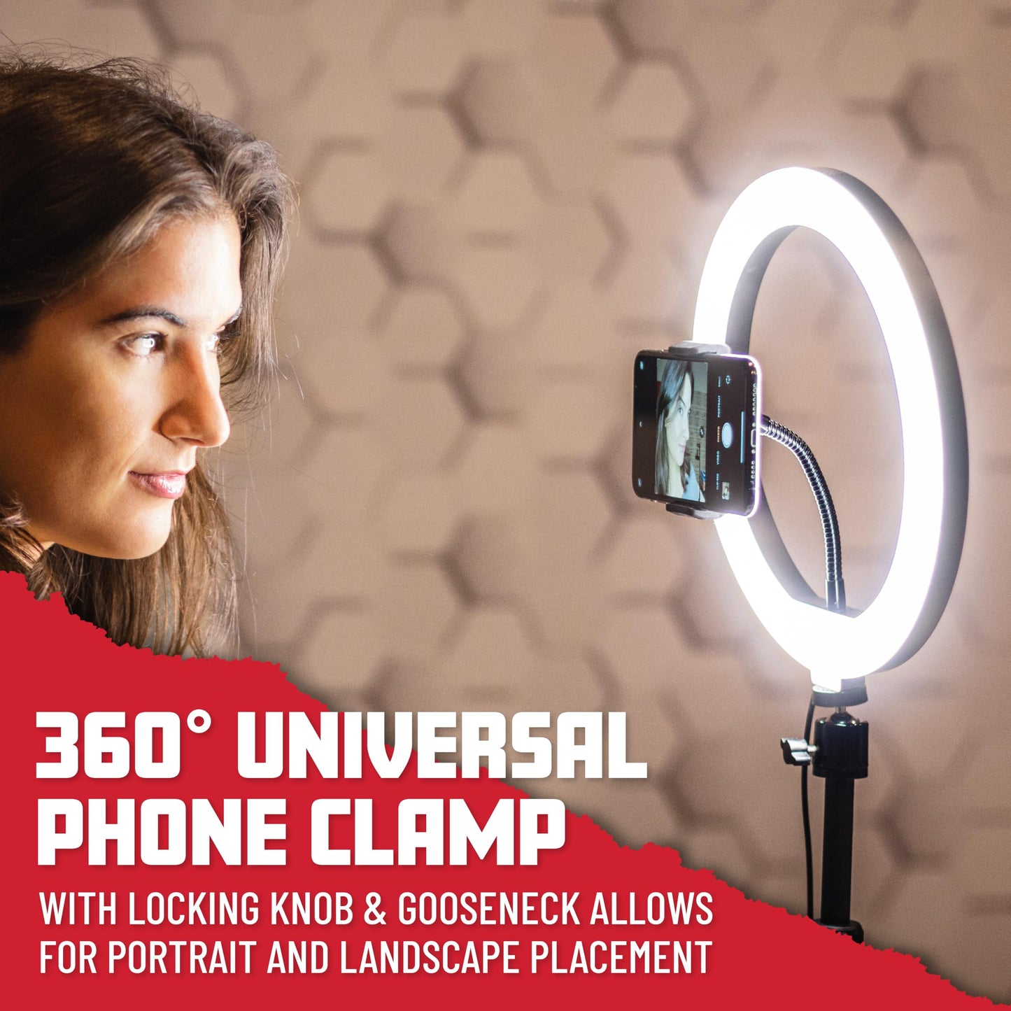 Gator Frameworks 10 Led Ring Light With 6 Ft. Extendable Tripod Stand & Phone Holder, (Gfw-Ringlighttripd)