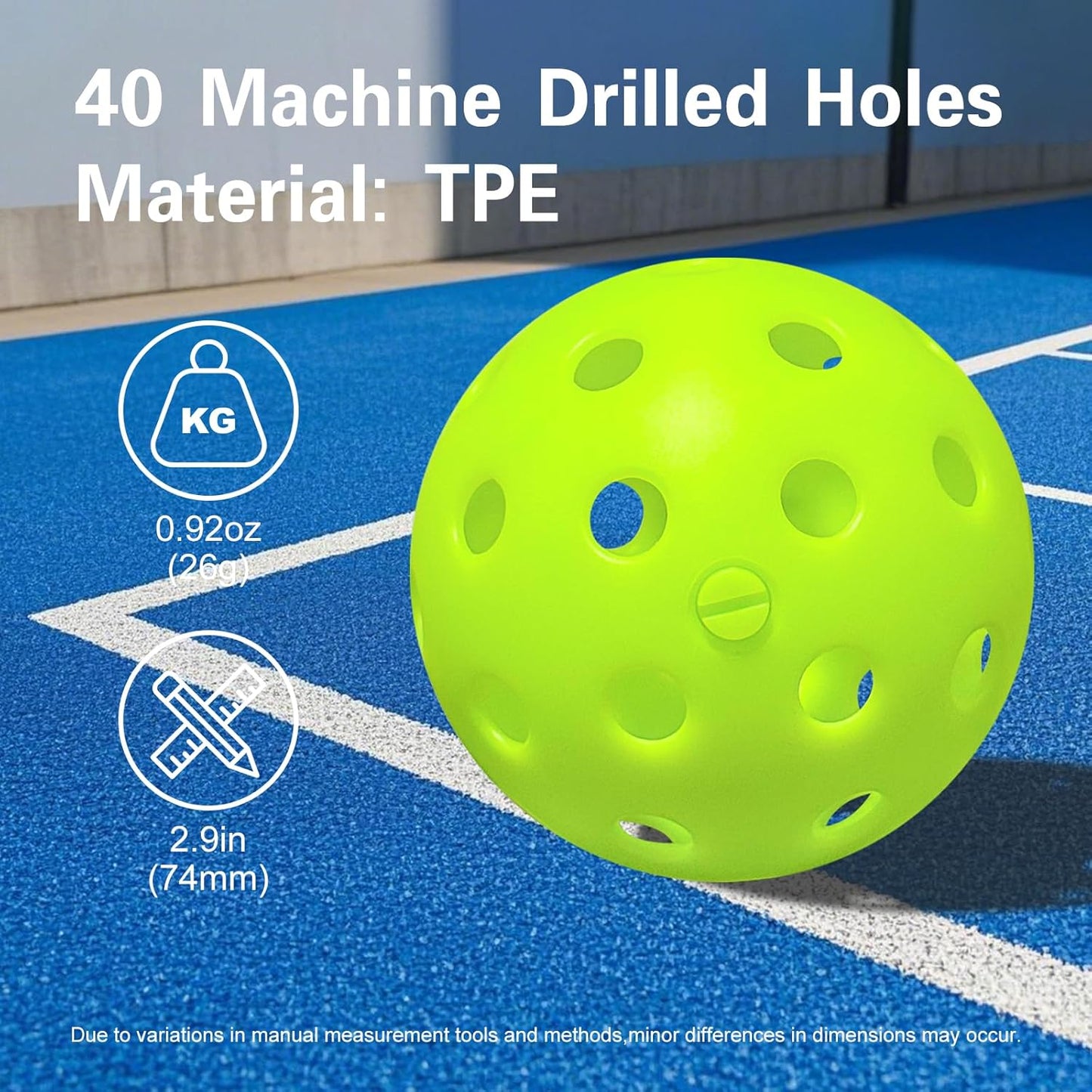 Pickleball Balls Indoor: 4 Pack, 8 Pack, 12 Pack | 40-Hole Outdoor Pickleballs, High Visibility & Bounce, Stylish & Durable for All Paddle Styles & Skill Levels