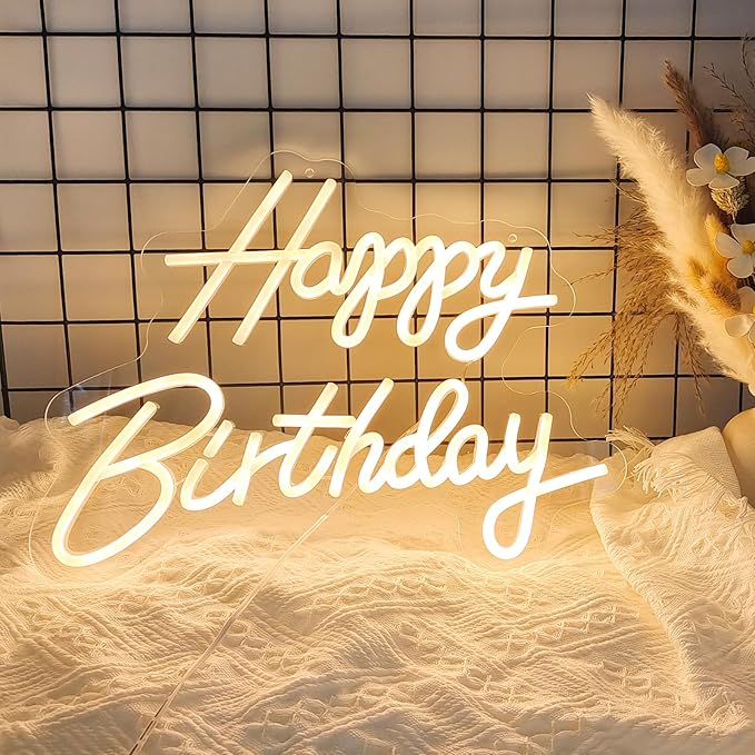 Happy Birthday Neon Sign, Happy Birthday Light Up Sign, Neon Happy Birthday Sign, Happy Birthday Led Sign for Backdrop All...