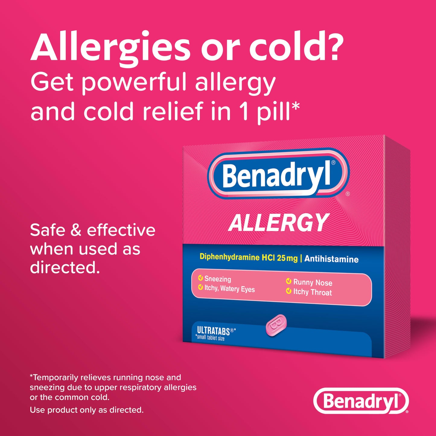 Benadryl Allergy ULTRATAB 60X2 DISPENSIT, 1 Count