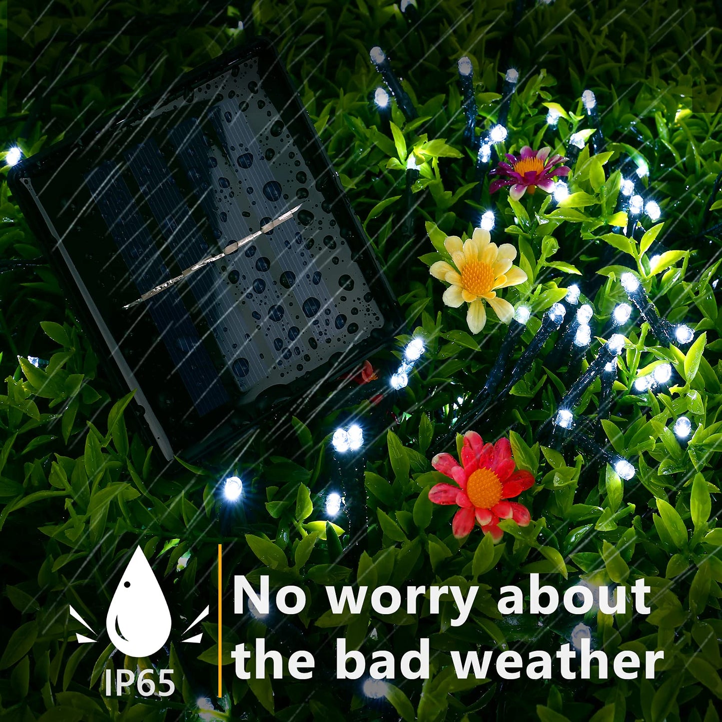Flacchi Solar Christmas Lights 400 LED Cool White 2 Pack 144ft Waterproof Fairy Lights for Outdoor Garden, Patio, Fence, Balcony