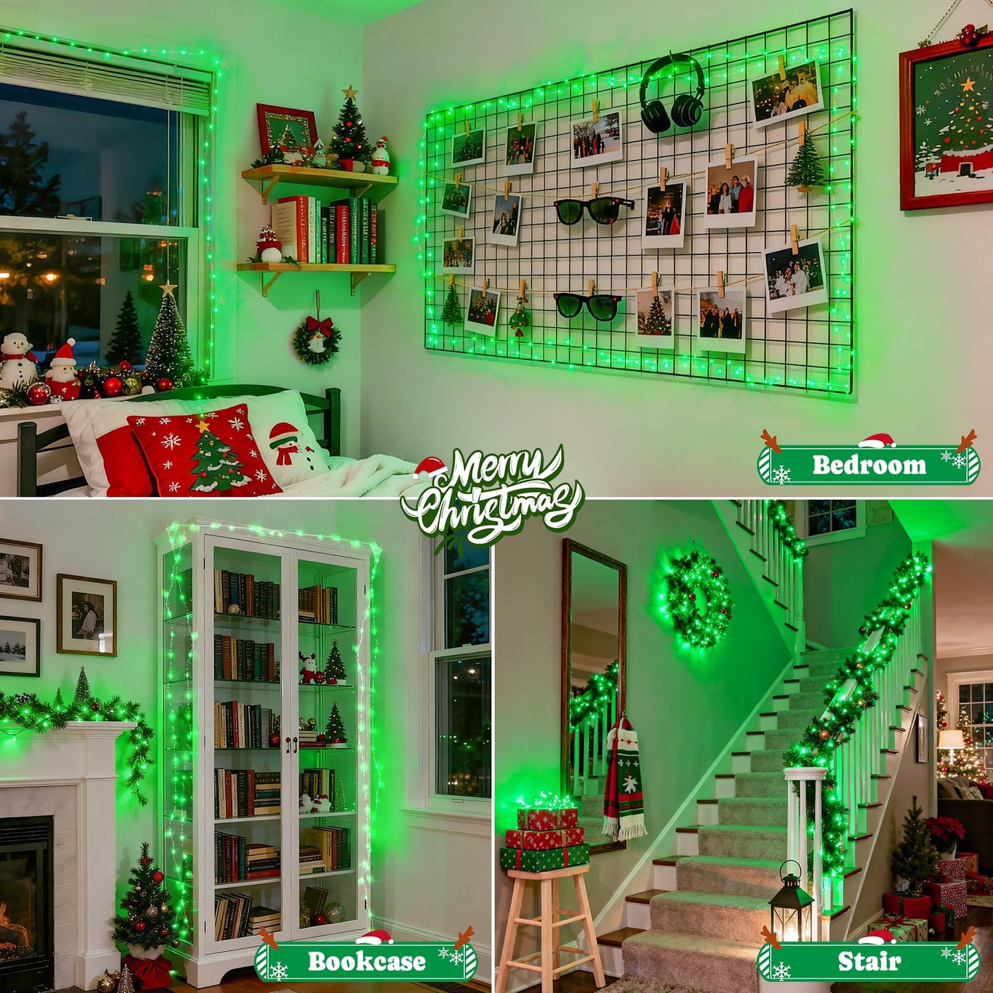 Jmexsuss 2 Pack Green Fairy Lights, 400 Led 132Ft Twinkle Lights With Remote, 8 Modes For St. PatrickS Day, Halloween, Xmas Decorations