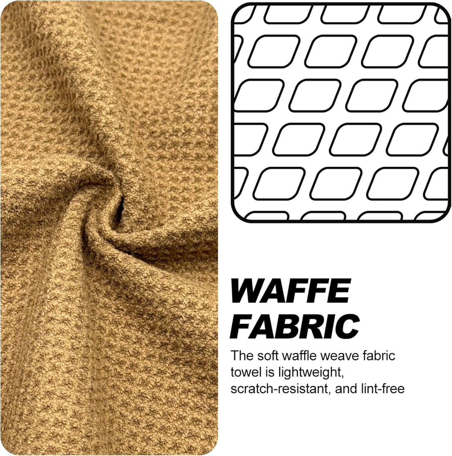 Small Magnetic Golf Towel with Clip, Microfiber Waffle Design - Industrial Strength Magnet for Glof Balls, Golf Bags, Carts Clubs - Brown