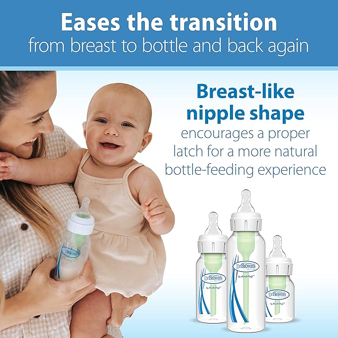 Dr. Brown's Natural Flow Y-Cut Narrow Baby Bottle Silicone Nipple, Ideal for Thicker Liquids, 9m+, 100% Silicone Bottle Nipple, 6 Count