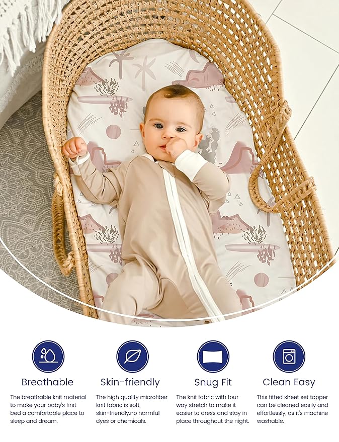 TotAha Cactus Changing Pad Covers Neutral, Buttery Soft Changing Table Cover Girl Boy, Silky Comfort Diaper Changing Pad Cover Fit 32x16 Changing Pads