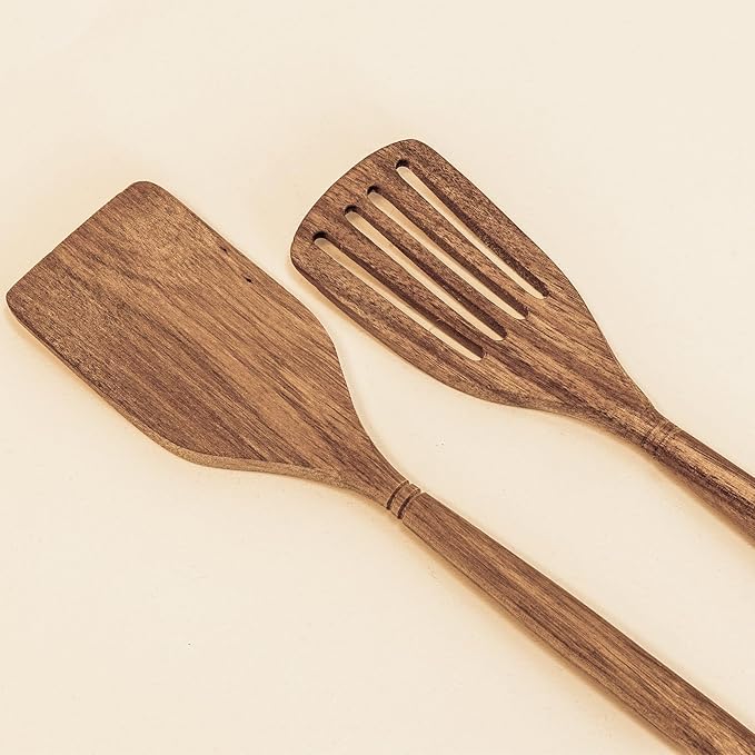 Labrea Life and Home 1pc Solid Acacia Wooden Spatula Kitchen Utensils Cooking Baking Home Essentials 12.5 Inch