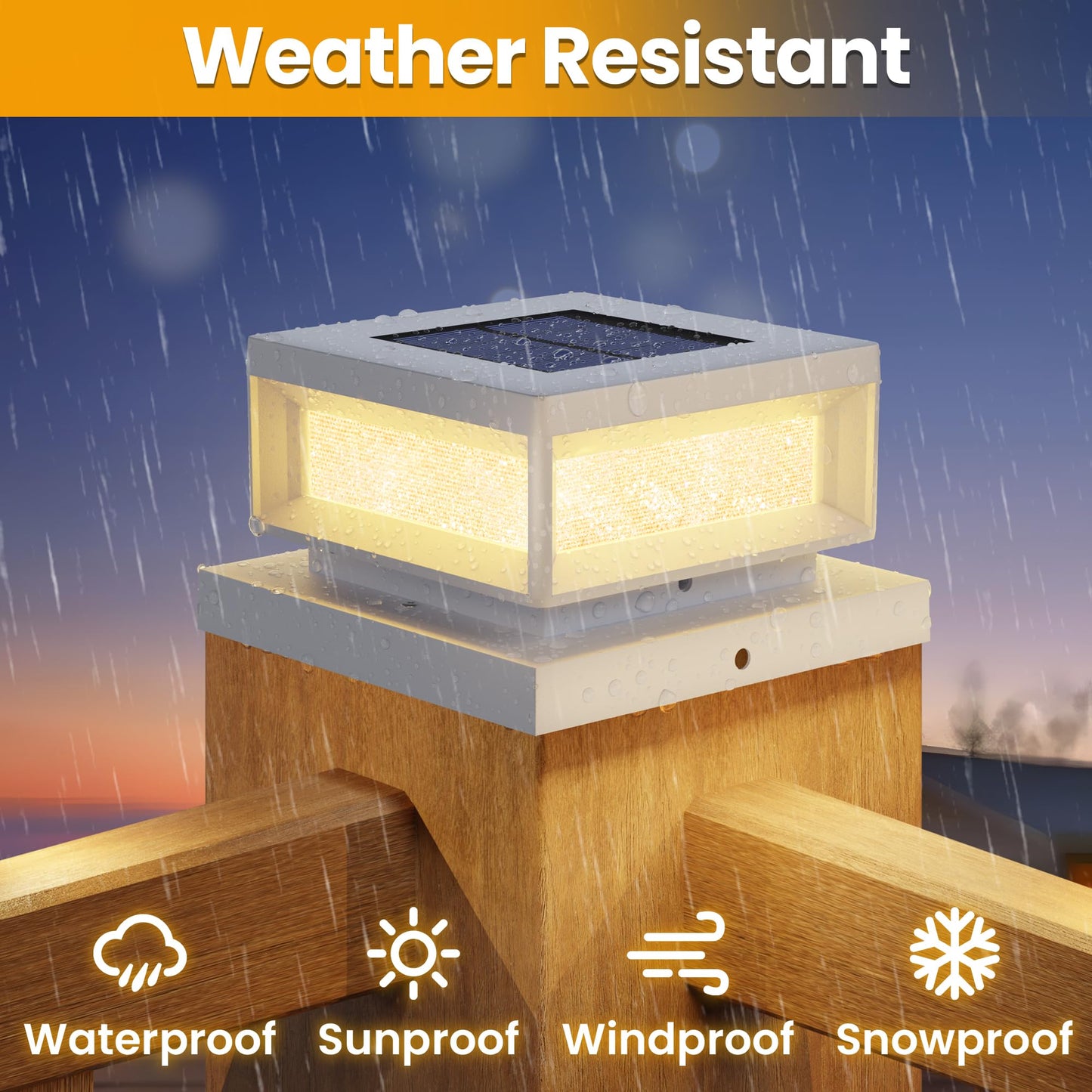Mlambert 12 Pack Solar Post Cap Lights Outdoor  Waterproof Deck Fence Post Light For 4X4 Wood/Vinyl Posts  6X6 Wooden Posts  Cool/Warm Lighting  White