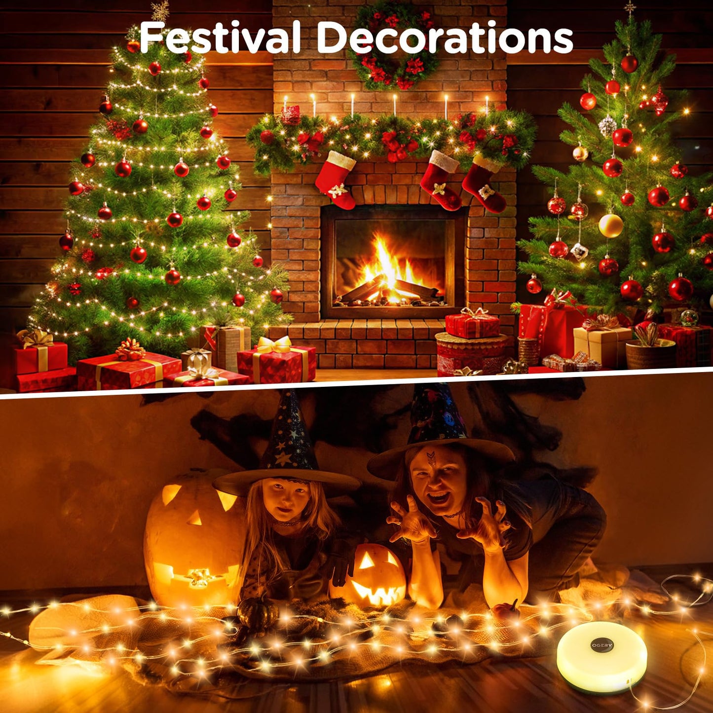 Ogery 3-Pack Camping String Lights  2 In 1 Quick Storage 32.8Ft Rechargeable Tent Lights String With 8 Lighting Modes  Hanging Waterproof Portable Led Lamp For Christmas Decor Party Bedroom Yard