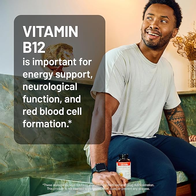 NatureWise Vitamin B12 1000 mcg - Dietary Supplement for Supporting Energy Metabolism, Mental Clarity, Nervous System Health - Easy-to-Swallow, Soy & Gluten-Free, Non-GMO - 360 Count[1-Year Supply]