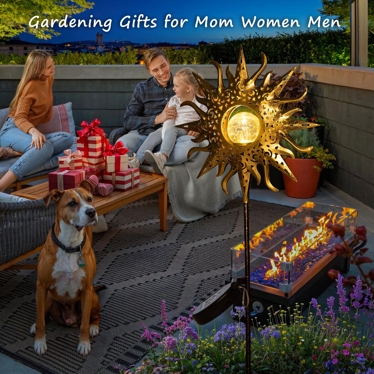 HOMEIMPRO Large Solar  le Glass Stake Lights, Waterproof LED Garden Decor, Bronze