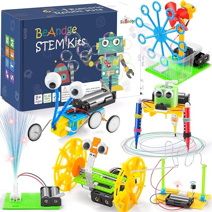 BeAndge STEM Robotics Kit - 6 Set STEM Toys for Ages 8-13, Science Kits Arts and Crafts for Kids Ages 8-12, Boys Gifts for...