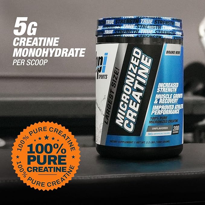 BPI Sports Micronized Creatine - Increase Strength - Reduce Fatigue - Lean Muscle Building - 100% Pure Creatine - Better Absorption - Supports Muscle Growth - Unflavored (200 Servings)