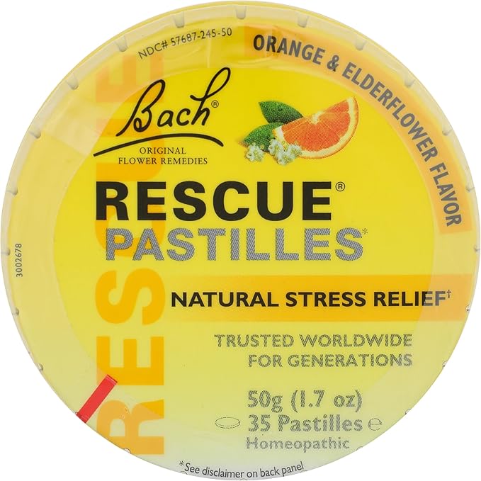 Bach Rescue Pastilles Orange Elderflower, 1.7 OZ
