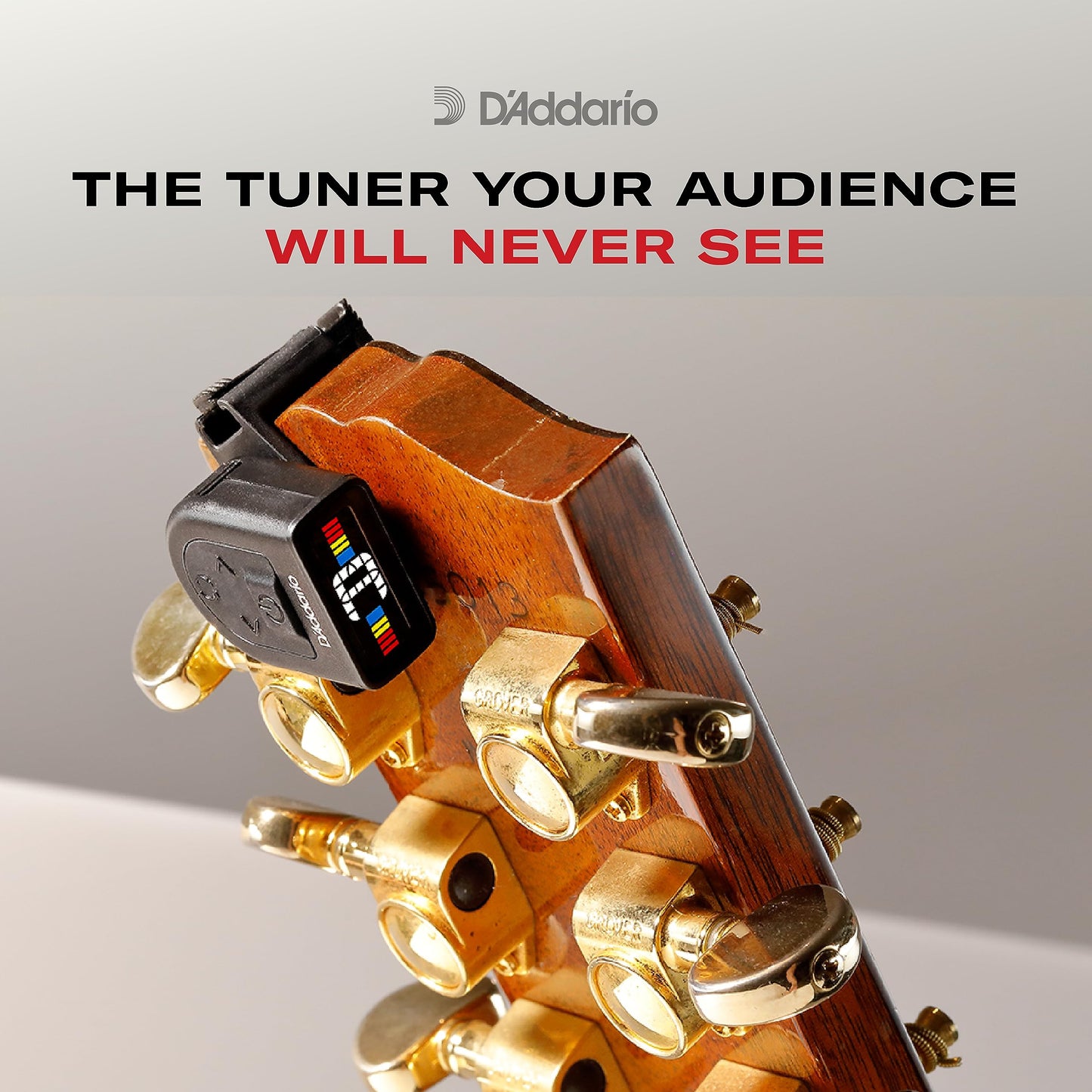 Daddario Guitar Tuner - Micro Headstock Tuner - Tuner For Acoustic Guitar, Electric Guitar, Bass Guitar, Mandolin, Banjo, Ukule
