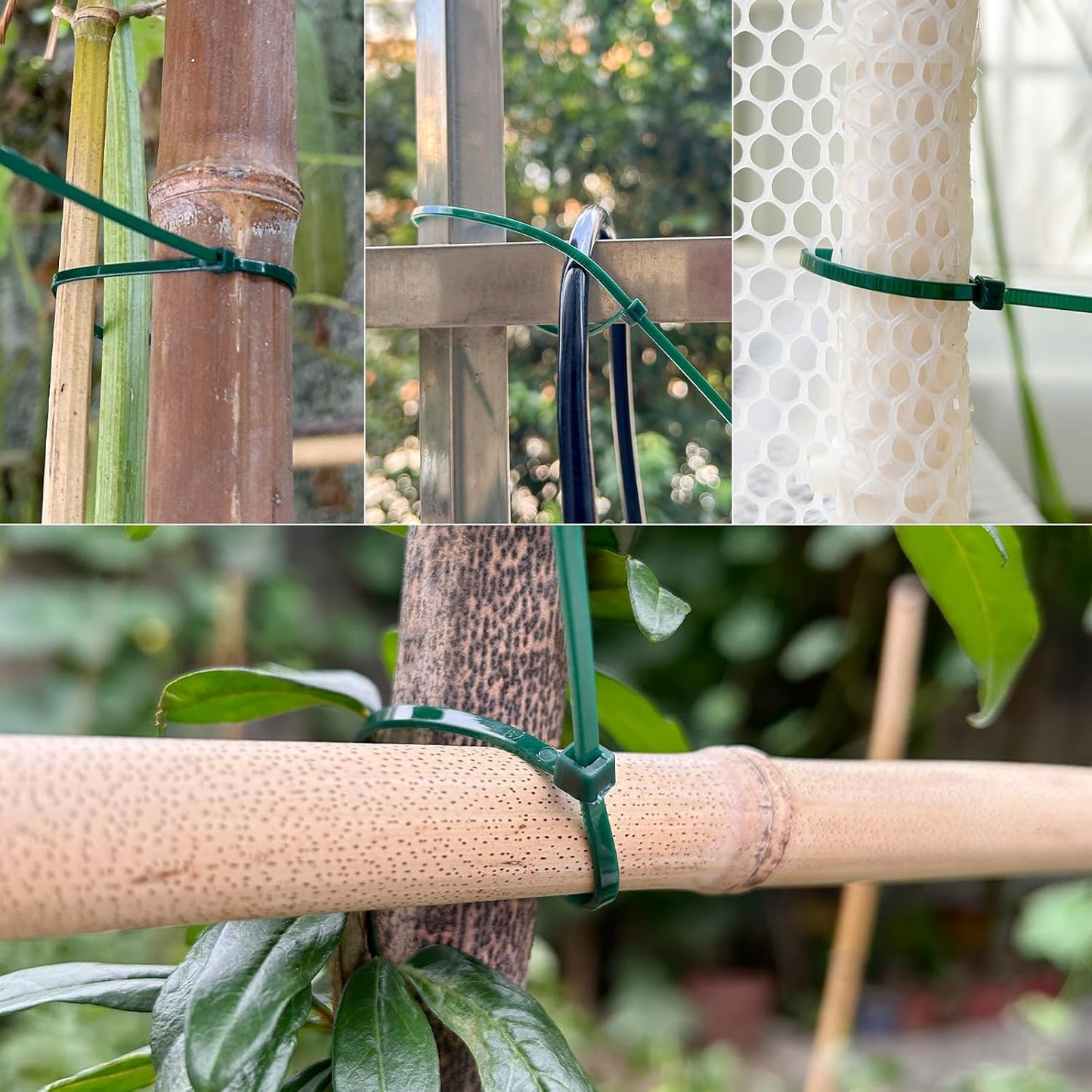 4 inch 3mm Dark Green Nylon Garden Cable Zip Ties Self Locking Cable Ties Twist Ties, Multi-Purpose Cable Tie (200 Pcs) Decoration Tie Wraps for Christmas Tree