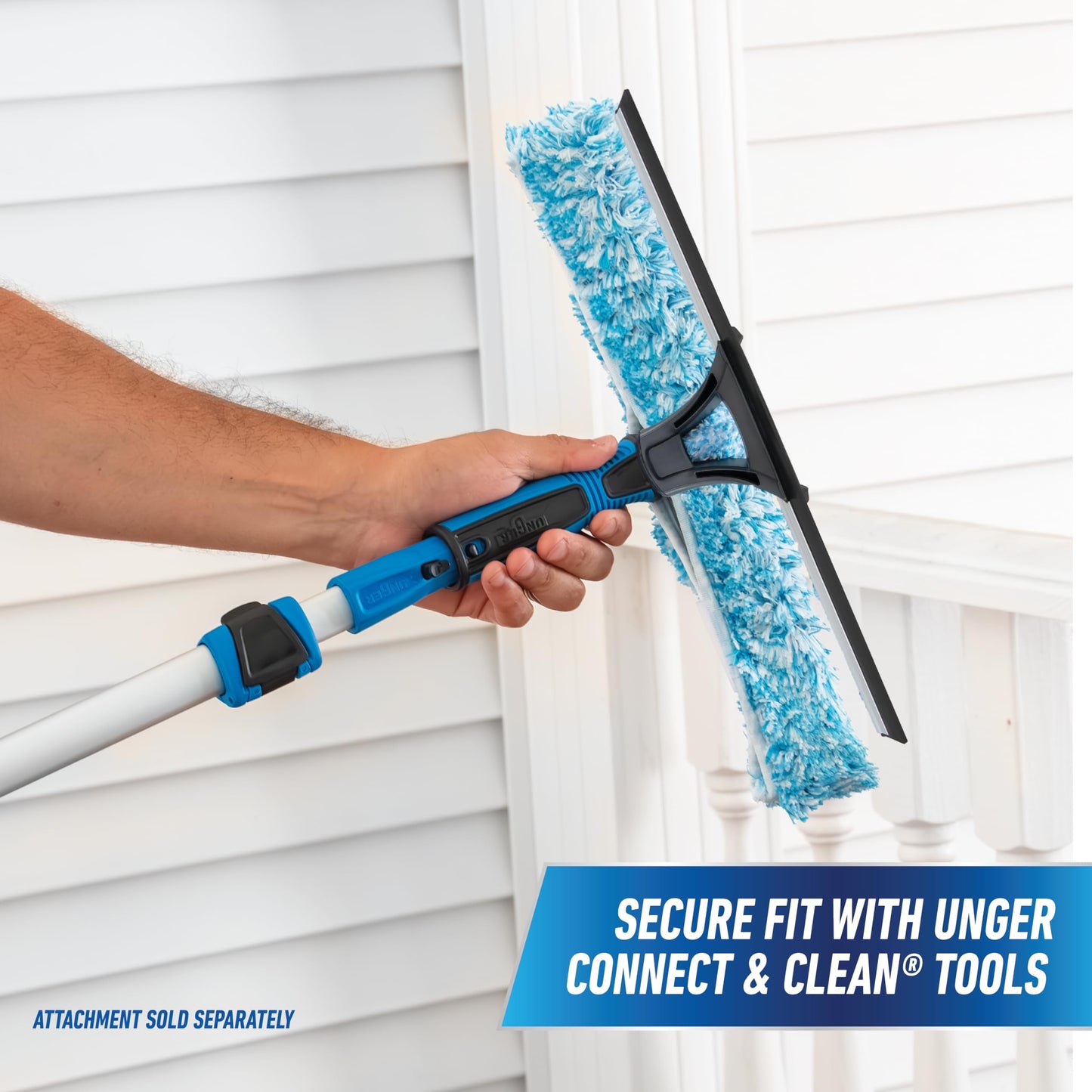 Unger Professional Connect & Clean 3’-6’ Aluminum Telescopic Extension Pole with Locking Cone & Quick-Flip Clamp – Compatible with Cleaning Tool Attachments, Window Cleaning & Dusting Tool