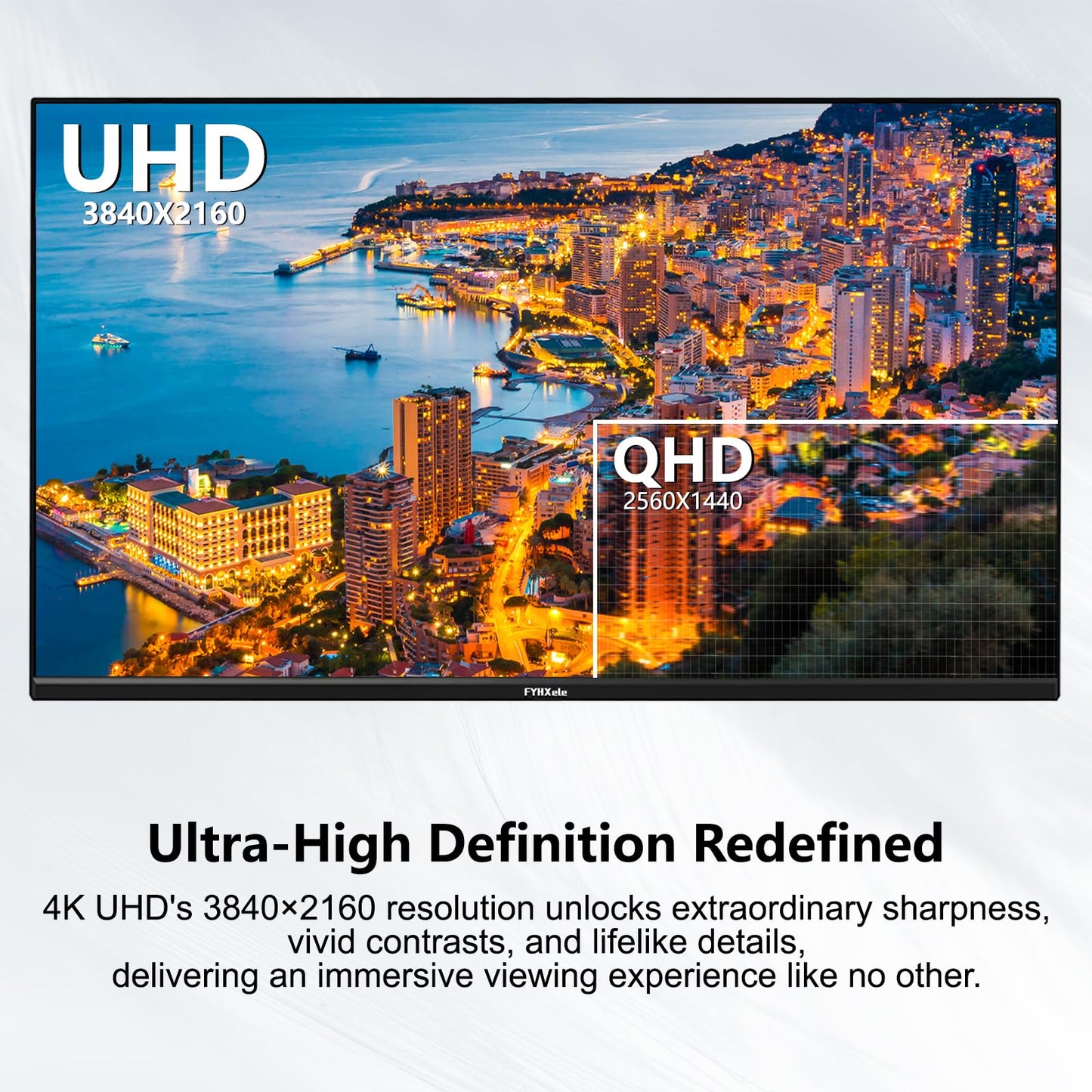 32 Inch 4K UHD 3840 * 2160 Computer Monitor 75hz 1MS, IPS Monitor for Design, Casual Gaming, Work, Ultra-Slim Bezel Monitor Support Adaptive-Sync,100% sRGB,HDR,2X DP & 2X HDMI, VESA 100 * 100mm