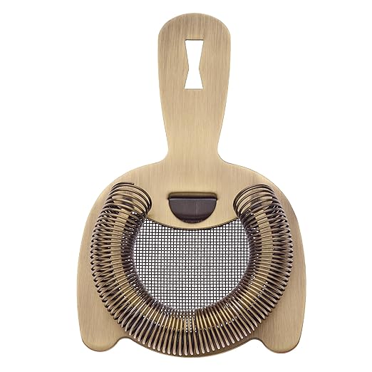 Barfly Fine Mesh Spring Strainer, Antique Gold