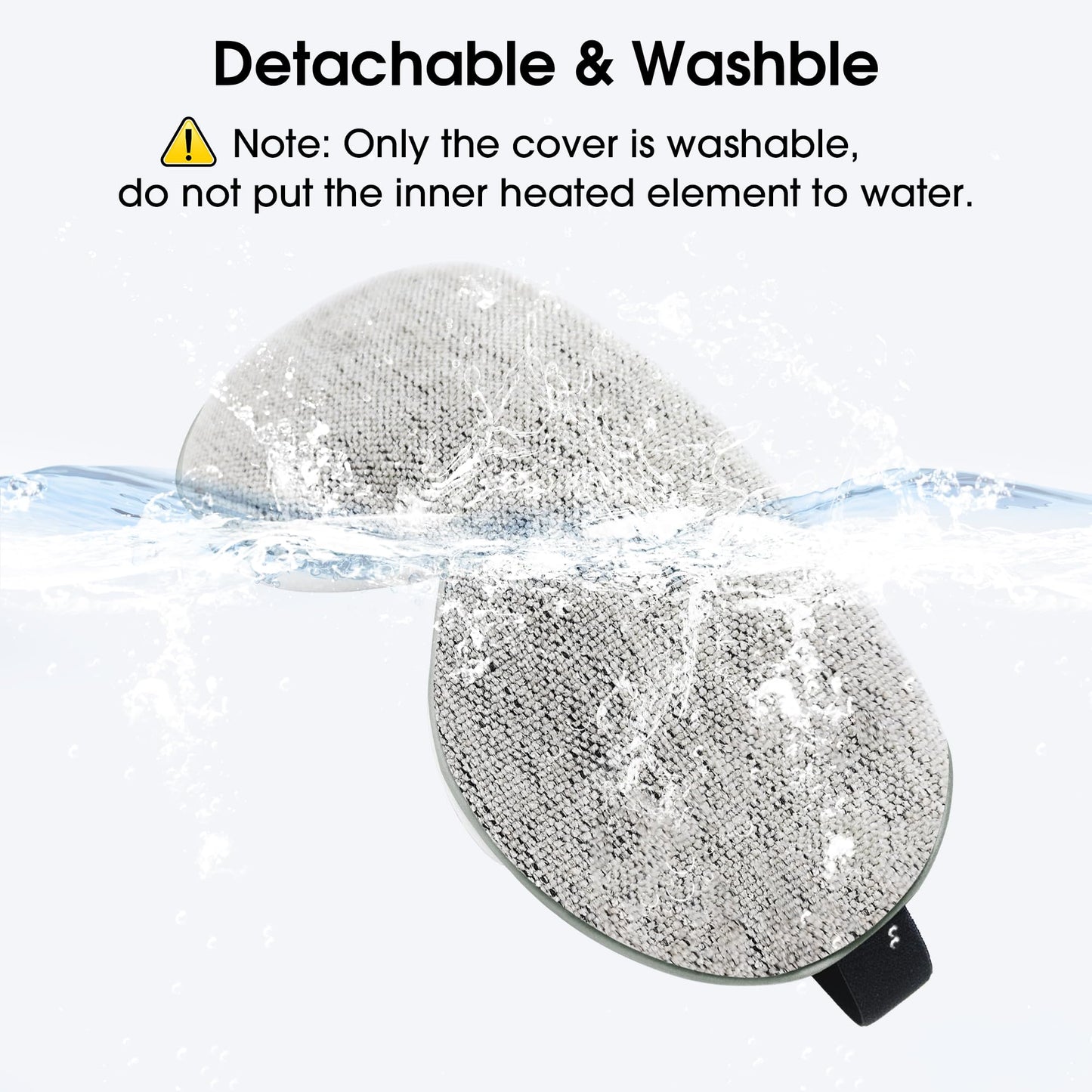 Heated Eye Mask, Cordless Rechargeable Eye Compress, Eye Relief, Improved Sleep, Washable Eye Mask, 4 Heat Levels, 4-Level Timing - Gray