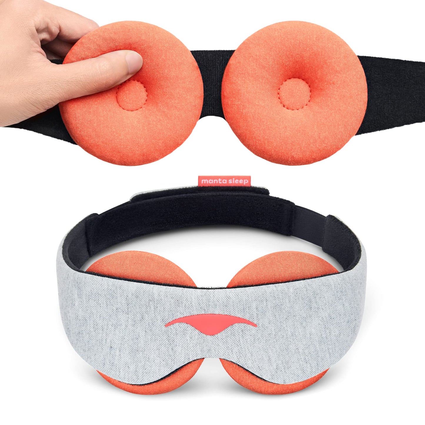 Manta Steam Sleep Mask - Reusable Near-Blackout Sleeping Mask for Relaxation & Restful Sleep - Adjustable Microwavable Steam Eye Cups for Natural Hydration, Eye Strain & Sinus Relief