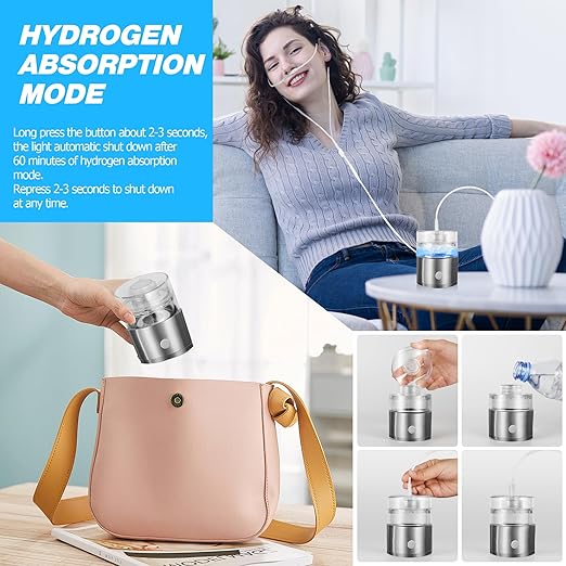 Hydrogen Water Bottle, Hydrogen Water Bottle Generator with SPE PEM Technology Water Ionizer, Hydrogen Water Machine Improve Water in 3 Minutes for Home, Office, Travel (15oz 3in1 Silver)