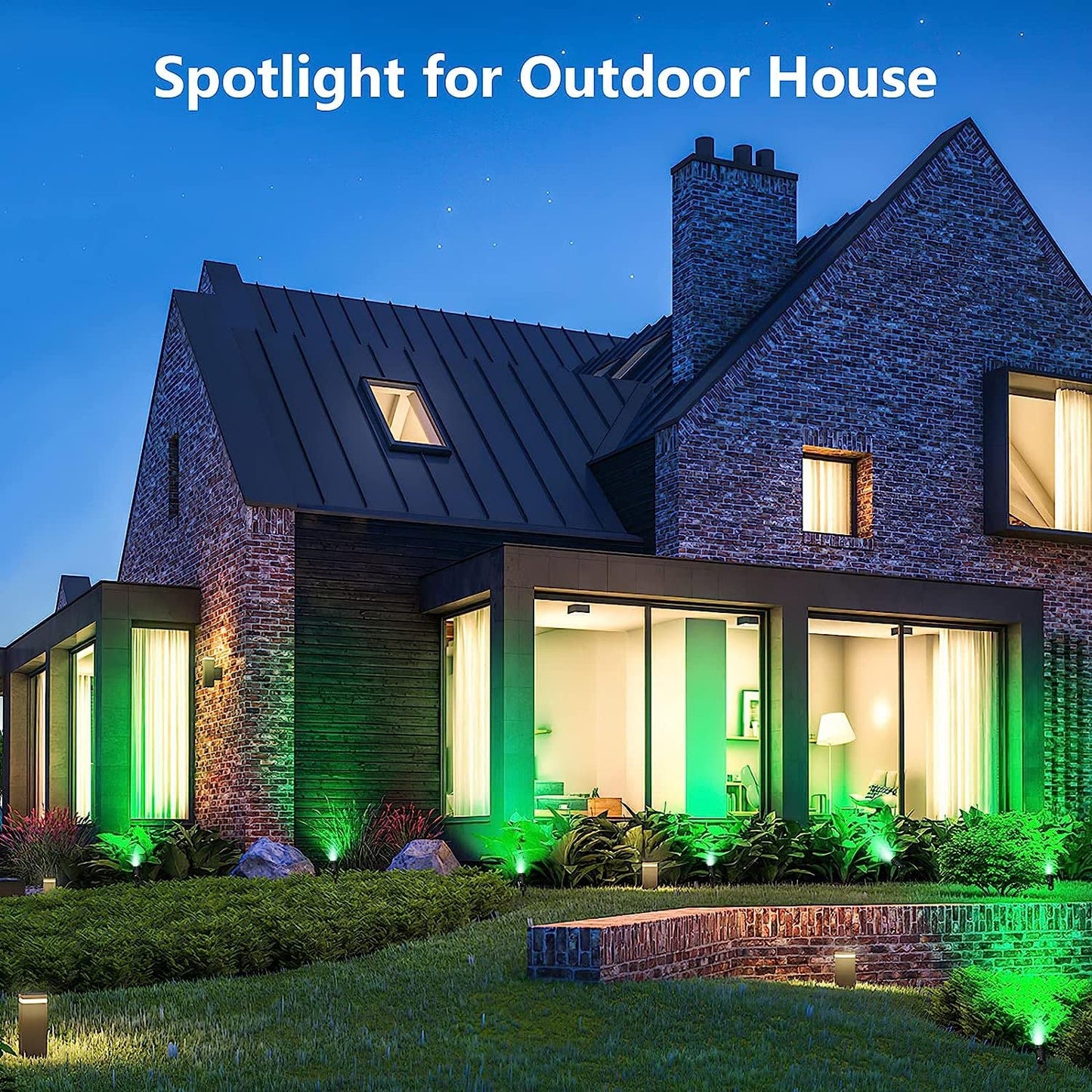 Ourleeme Spot Lights Outdoor - 3W Led Lawn Garden Flood Light Waterproof Landscape Lighting Low Voltage Landscape Lights Spotlights For Yard Green Light Ac 85-265V
