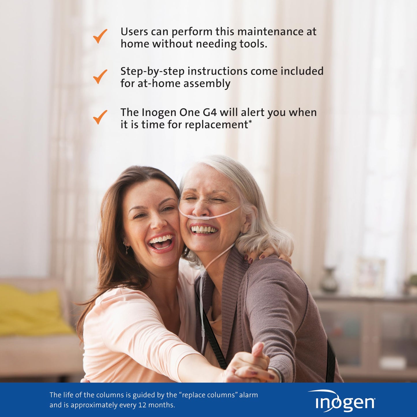 Inogen One G4 Replacement Column Pair - Oxygen Accessories - Two Removable Metal Columns - 0.63 lb., 2.21 in. W x 2.37 in. L x 5.50 in. H