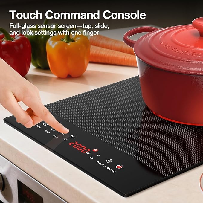 1800W Electric Cooktop, 12 Inch Infrared Single Burner Portable Stove 110-120V - Countertop Hot Plate with Timer & Child Safety Lock, Ideal for Home, Dorm, RV