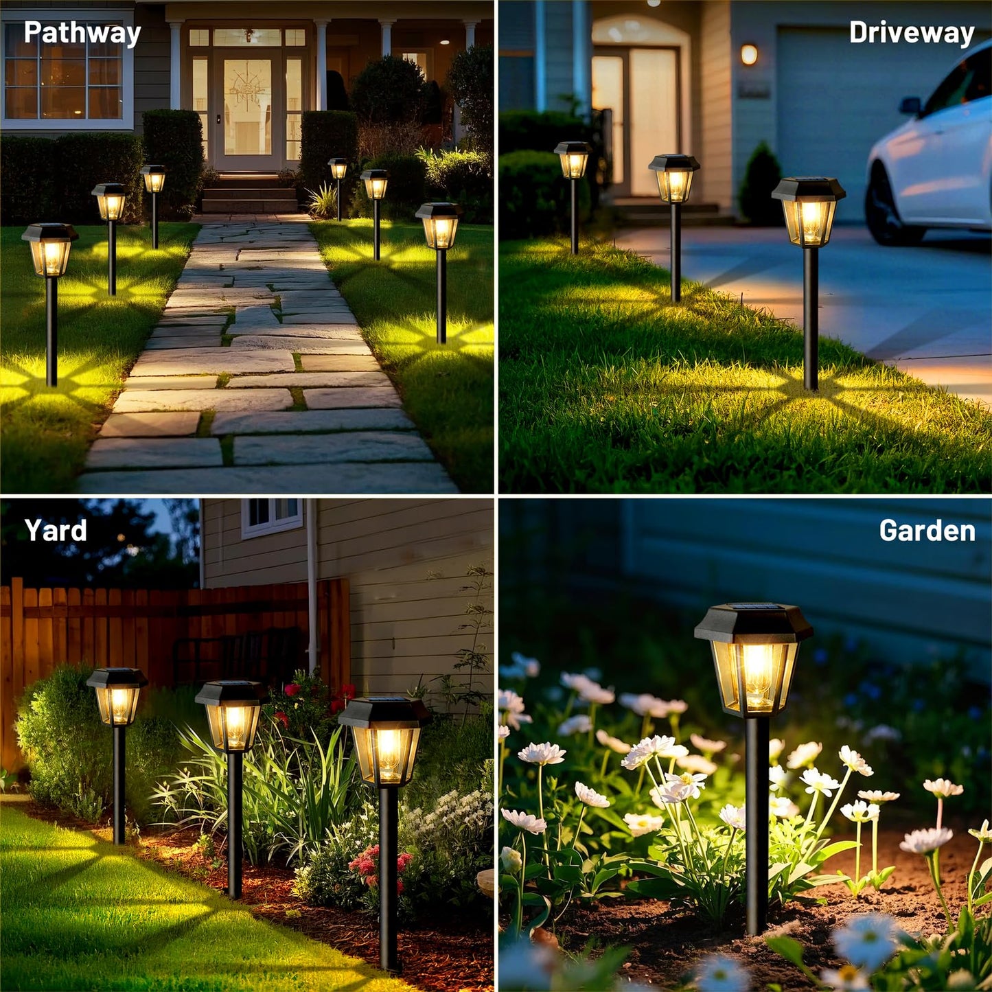Solar Pathway Lights Outdoor 12 Pack Solar Lights Outdoor Waterproof With 3000K Tungsten Filament Bulb  Decor Driveway Lighting For Yard Garden Landscape Walkway Path Lawn FatherS Day (Warm White)