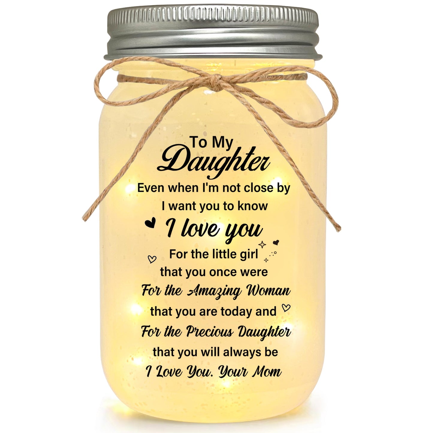 Le Xiaoxi Daughter Gifts From Mom  To My Daughter Mason Jar Night Lights  Christmas Mother S Day Birthday Gift For Daughter  18Th Birthday Gifts