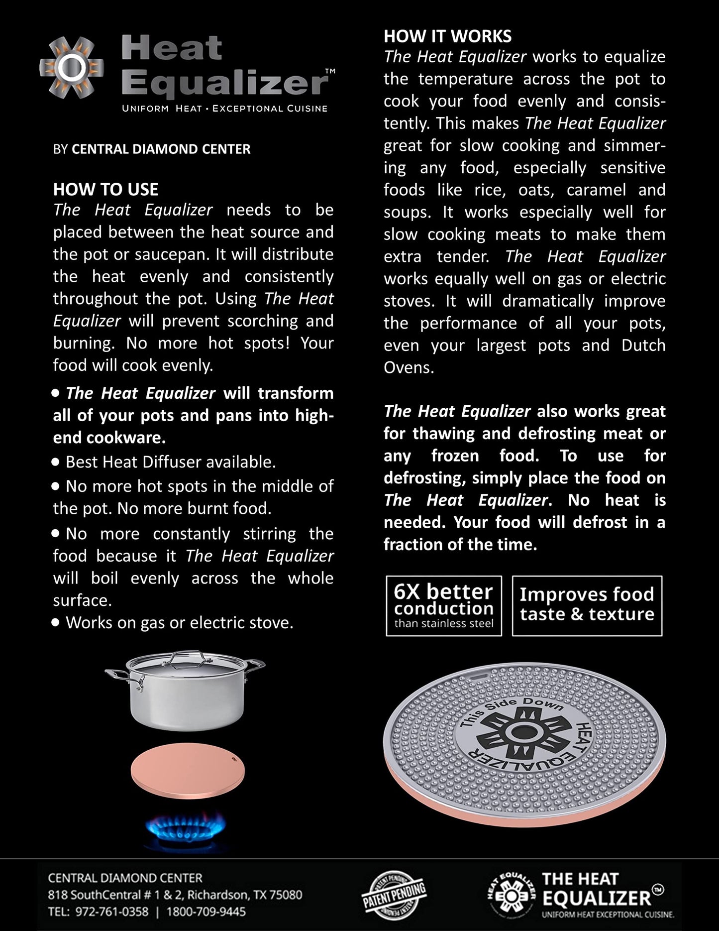 Heat Equalizer-6 inch None Stick Copper finish Heat Diffuser for Gas Stoves – Aluminum & Copper Alloy Hot Plate for Even Cooking-Burner Cover & Simmer Plate