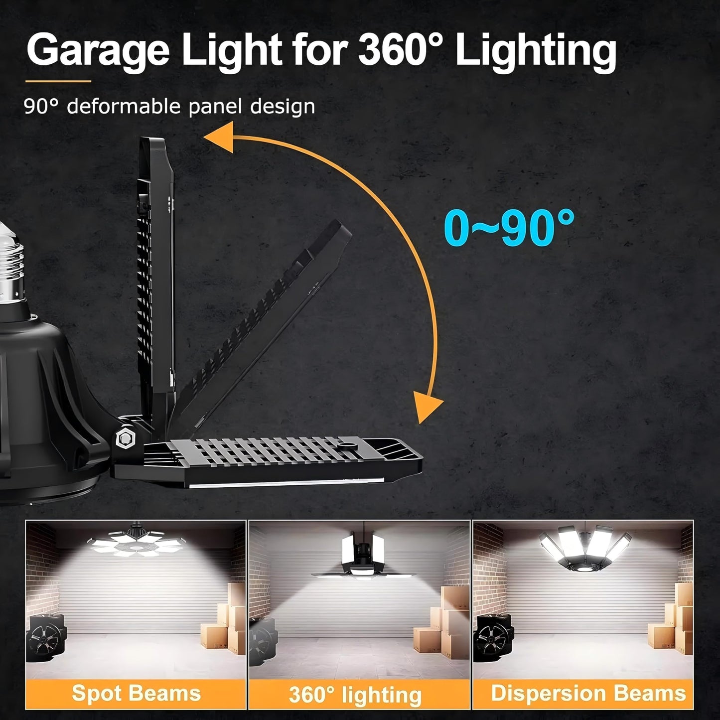 ANYPOWK LED Garage Light 20000 Lumen 200W Eight Leaf Ceiling Lights 2-Pack Daylight